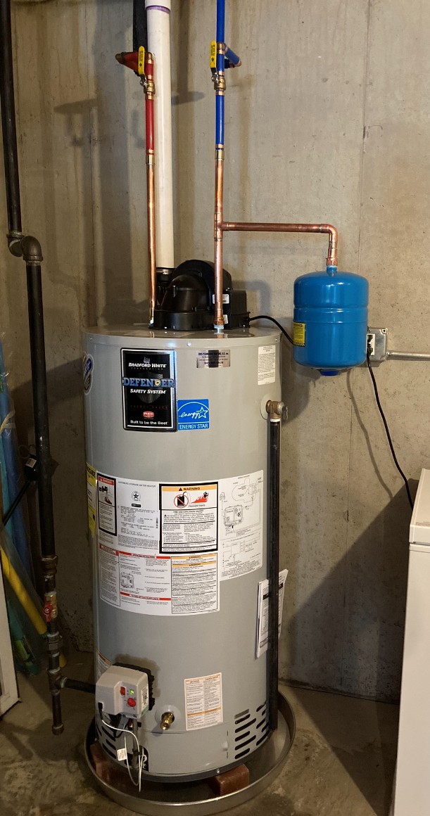 Installed residential water heater system