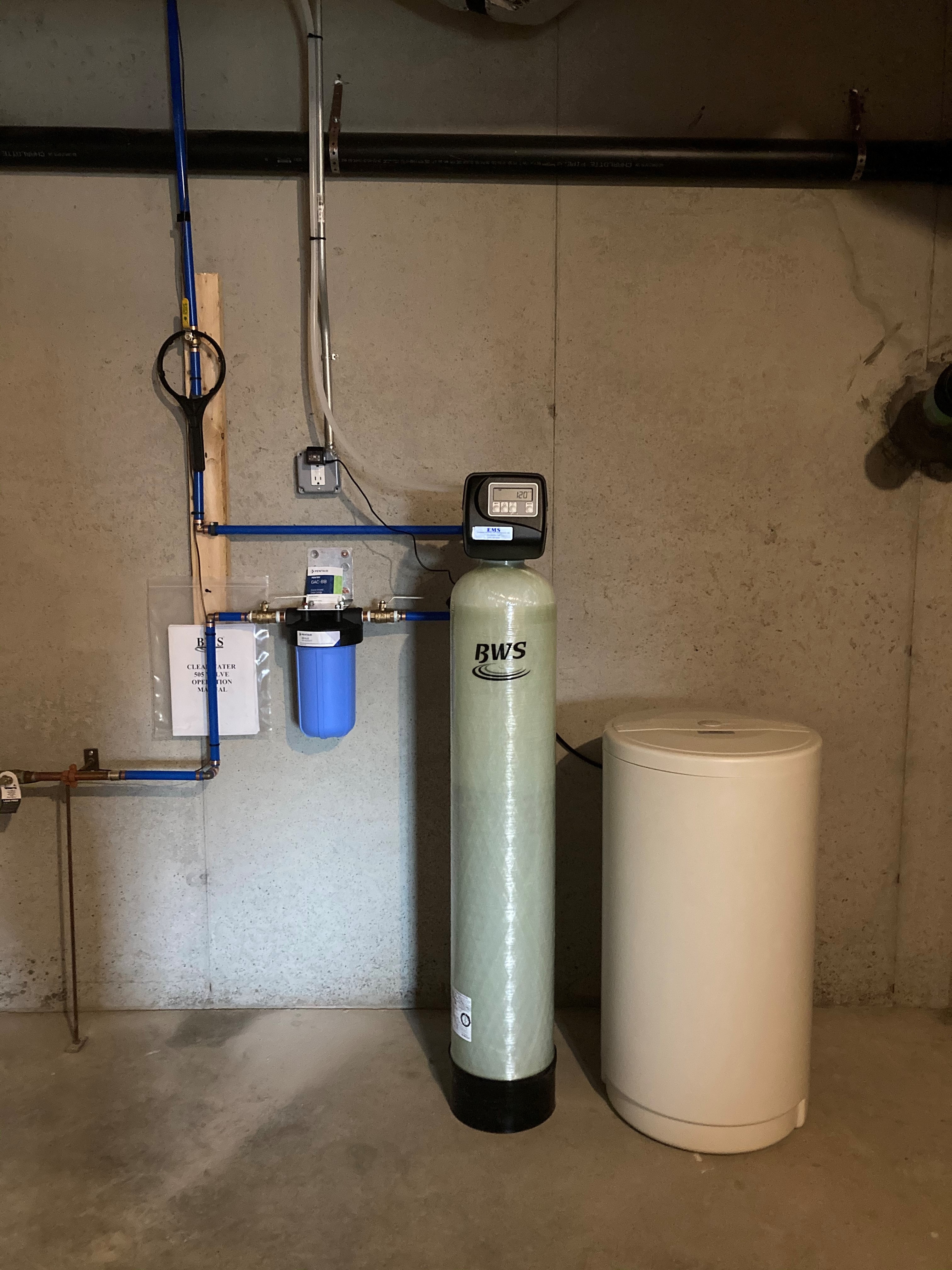 Installed whole house water softener and filtration system